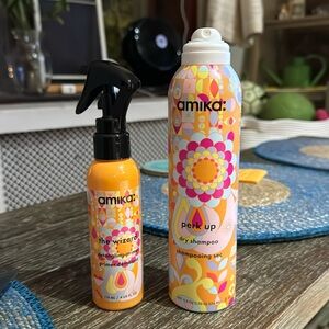 amika: the wizard, detangling primer & Perk Up, dry shampoo